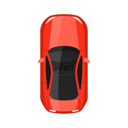 Illustration for Red car top view vector illustration - Royalty Free Image