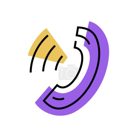 Ilustración de Línea de llamada telefónica icono colorido vector - Imagen libre de derechos