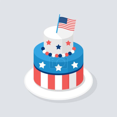 Illustration for USA decorated cake vector illustration - Royalty Free Image