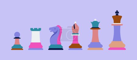 Illustration for Chess pieces set. Vector illustration. - Royalty Free Image