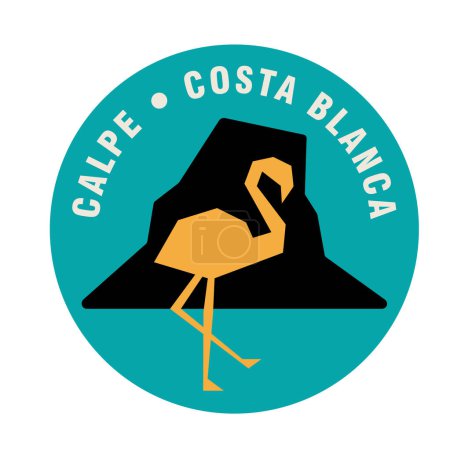 Ilustración de Calpe, Costa Blanca emblema vector ilustración - Imagen libre de derechos