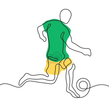 Ilustración de Jugador de fútbol una línea vector ilustración - Imagen libre de derechos