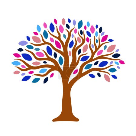 Illustration for Beautiful coloured tree. Vector illustration. - Royalty Free Image