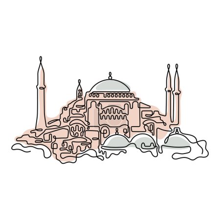 Téléchargez les illustrations : Hagia Sophia, illustration vectorielle historique turque - en licence libre de droit