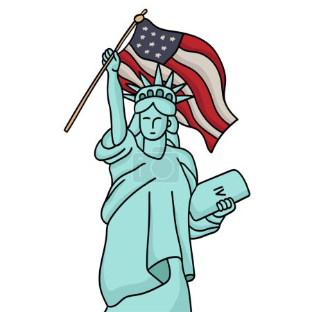 Téléchargez les illustrations : Illustration vectorielle abstraite Statue de la Liberté - en licence libre de droit