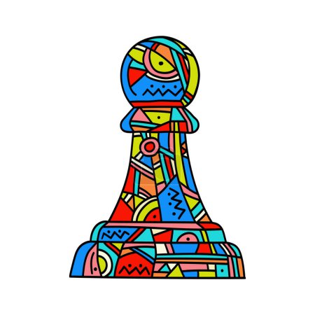 Illustration for Pawn chess piece abstract design - Royalty Free Image