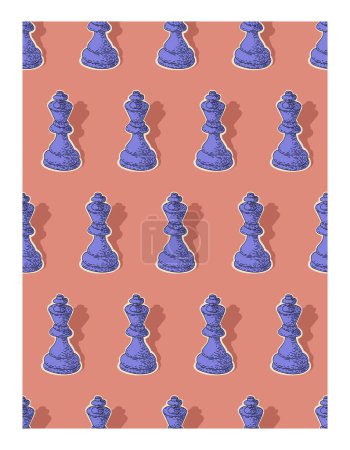 Ilustración de Patrón artístico de ajedrez sin costuras. Ilustración vectorial. - Imagen libre de derechos