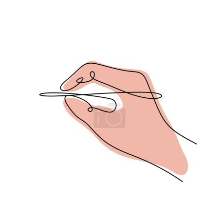 Ilustración de Pluma de mano línea continua vector colorido ilustración. - Imagen libre de derechos