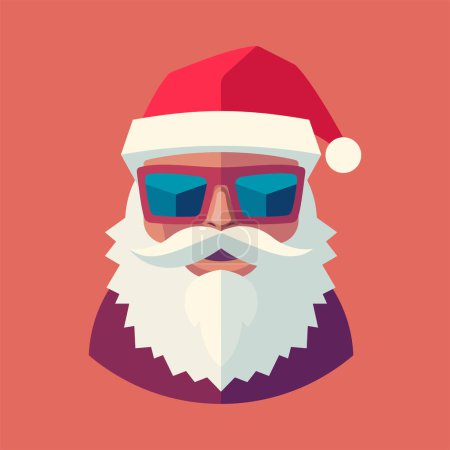 Illustration for Santa Claus face icon. Santa Claus avatar vector illustration. - Royalty Free Image