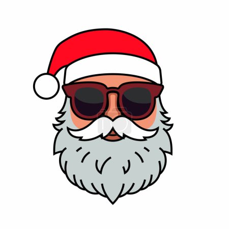 Ilustración de Santa Claus icono de la cara. Santa Claus avatar vector ilustración. - Imagen libre de derechos