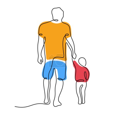 Ilustración de Padre e hijo ilustración de vector de una línea - Imagen libre de derechos