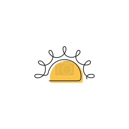 Illustration for Sun continuous line icon. Vector illustration. - Royalty Free Image
