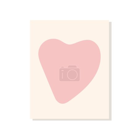 Heart pastel pink shape vector illustration