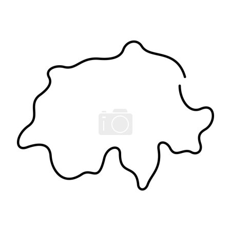 Swiss map, Map of Switzerland one line vector icon. Vector illustration.