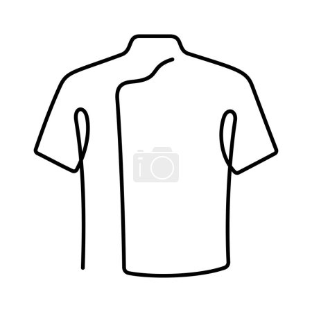 Téléchargez les photos : Chef vêtements de travail une icône vectorielle ligne. Illustration vectorielle. - en image libre de droit