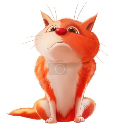 Foto de Lindo personaje de dibujos animados gato para usted diseño y juego de ordenador. Ilustración del libro - Imagen libre de derechos