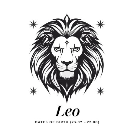 Signo de horóscopo Leo. Astrología. Vector de horóscopo de nacimiento