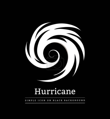 Téléchargez les photos : Logo ouragan, sur fond noir. Logo simple phénomène naturel spirale. Illustration vectorielle - en image libre de droit