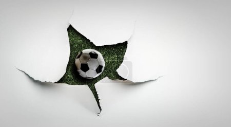 Foto de Pelota de fútbol en la hierba. medios mixtos - Imagen libre de derechos
