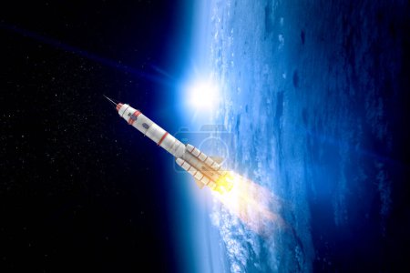 Foto de Nave espacial cohete. Medios mixtos - Imagen libre de derechos