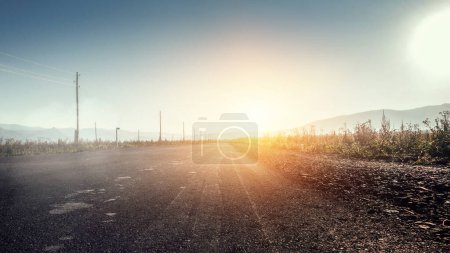 Photo for Landscape with road. Mixed media - Royalty Free Image