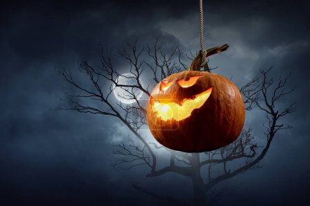 Téléchargez les photos : Conception d'Halloween avec des citrouilles effrayantes. Techniques mixtes - en image libre de droit