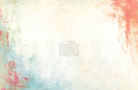 Bright colorful watercolor strips on retro paper texture. Colorful ink splashes of red and blue color. Splatter stain on paper background. Horizontal or vertical backdrop with smeared paint