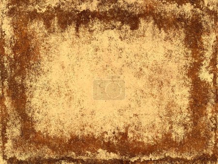 Bright colorful stains of brown and yellow colors on retro paper texture. Splatter pattern on paper background. Horizontal or vertical backdrop with smeared paint