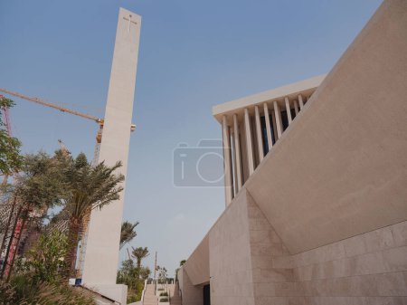 Photo for Abu Dhabi, UAE - March 21, 2023 : Abrahamic Family House, This is interfaith complex on Saadiyat Island. This event was inspired by the Document on Human Fraternity. - Royalty Free Image