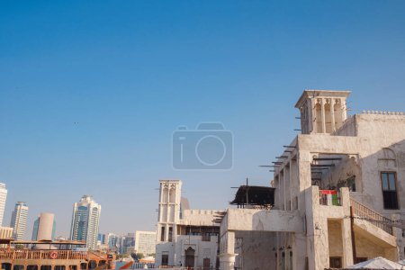 Das alte historische Viertel in Dubai. traditionelle Straßen des alten Dubai. Das Viertel Al Bastakiya ist auch als historisches Viertel Al Fahidi oder Al Seef bekannt