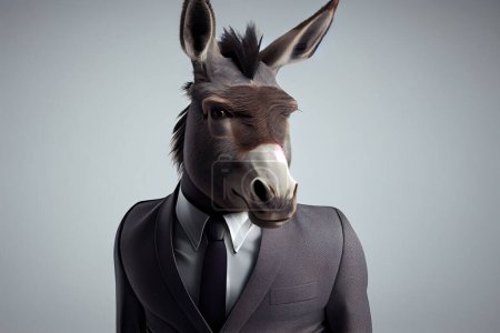Téléchargez les photos : Businessman with donkey head, illustration - en image libre de droit