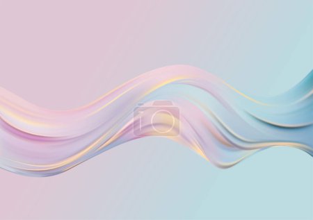 Illustration for Abstract blue and pink plasticine wave background. Pastel flow shape. Flowing liquid lines design element. Vector Illustration pastel color - Royalty Free Image