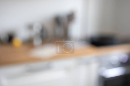 Foto de Abstracto desenfocado cocina moderna fondo - Imagen libre de derechos