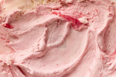 Photo for Pink strawberry homemade ice cream texture - Royalty Free Image