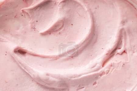 Foto de Fresa rosa helado casero textura - Imagen libre de derechos