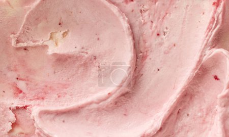 Photo for Pink strawberry homemade ice cream texture - Royalty Free Image