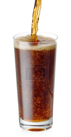 Foto de Glass of fresh cola drink isolated on white background - Imagen libre de derechos