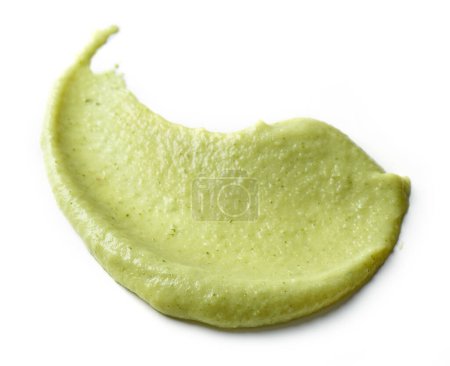 Foto de Broccoli and potato puree, green vegetable puree isolated on white background - Imagen libre de derechos