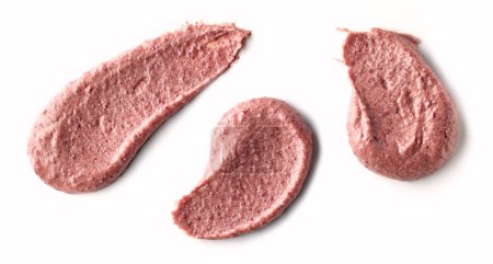 Foto de Puré de hummus de frijol rojo aislado sobre fondo blanco, vista superior - Imagen libre de derechos