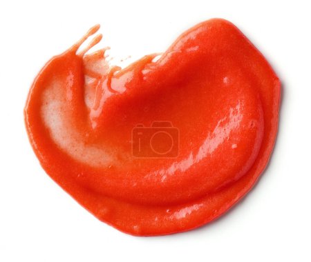 Foto de Puré de salsa de tomate aislado sobre fondo blanco, vista superior - Imagen libre de derechos