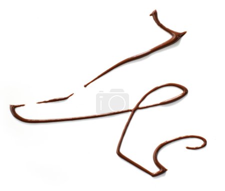 Foto de Chocolate derretido aislado sobre fondo blanco, vista superior - Imagen libre de derechos