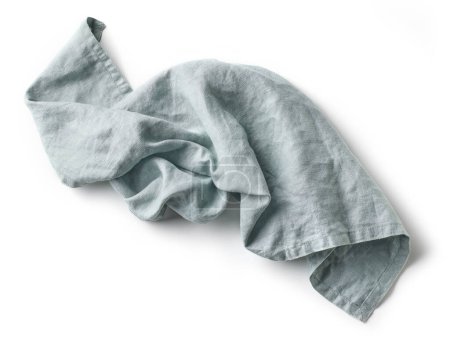 Foto de Servilleta de lino arrugada aislada sobre fondo blanco, vista superior - Imagen libre de derechos