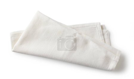 Photo for Folded cotton napkin isolated on white background, top view - Royalty Free Image