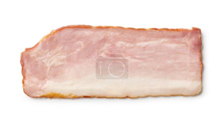 Photo for Smoked pork bacon slice isolated on white background, top view - Royalty Free Image