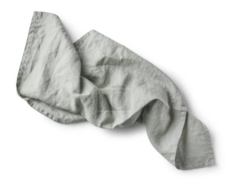 Foto de Servilleta de algodón arrugado aislado sobre fondo blanco, vista superior - Imagen libre de derechos