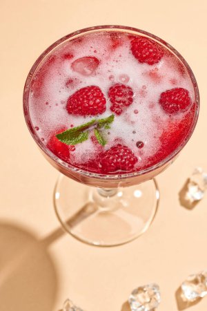Photo for Trendy summer cocktail Rosito raspberry - Royalty Free Image
