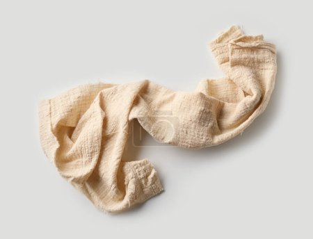 Foto de Servilleta de algodón arrugado aislado sobre fondo blanco, vista superior - Imagen libre de derechos