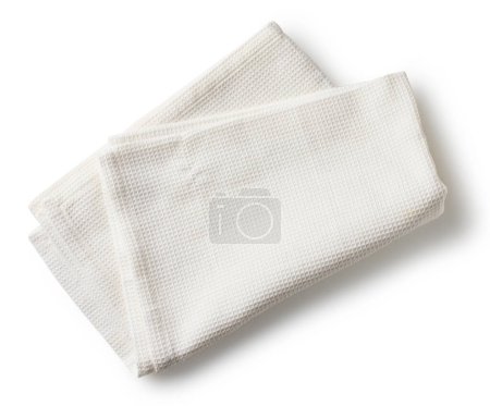 Photo for White folded cotton napkin isolated on white background, top view - Royalty Free Image