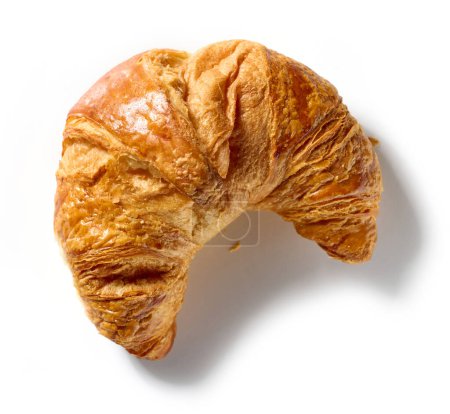 Photo for Freshly baked croissant isolated on white background, top view - Royalty Free Image