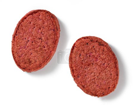 Photo for Vegan burger beetroot cutlets isolated on white background, top view - Royalty Free Image